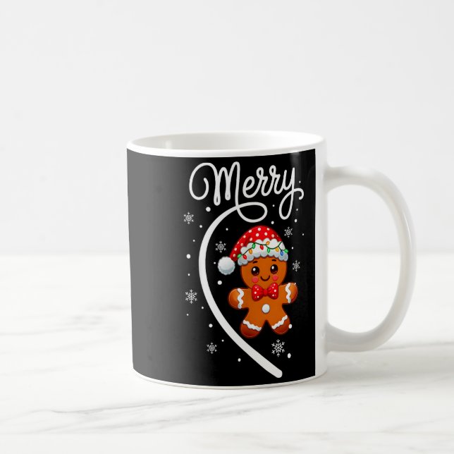 Merry Christmas Gingerbread Couple Christmas Pajam Coffee Mug (Right)