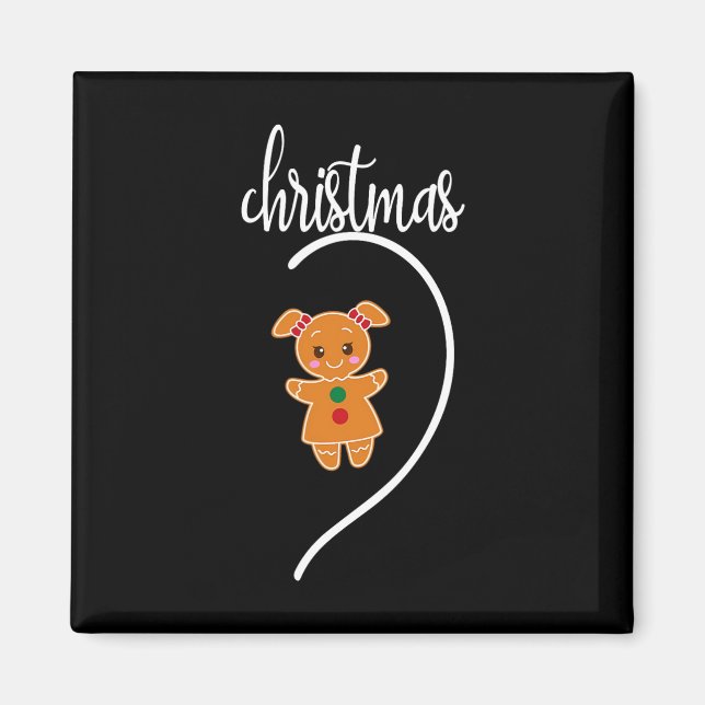Merry Christmas Gingerbread Couple Christmas Pajam Magnet (Front)