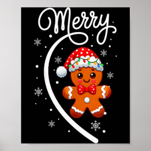 Merry Christmas Gingerbread Couple Christmas Pajam Poster