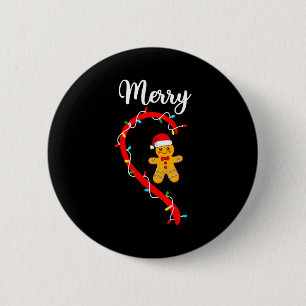 Merry Christmas Gingerbread Couple Xmas Pajamas Ma 6 Cm Round Badge