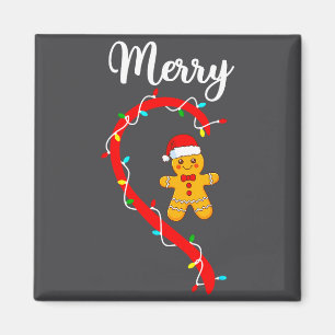 Merry Christmas Gingerbread Couple Xmas Pajamas Ma Magnet