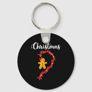 Merry Christmas Gingerbread Couples Xmas Pajamas M Key Ring