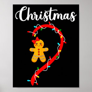 Merry Christmas Gingerbread Couples Xmas Pajamas M Poster