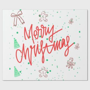 Merry Christmas Gingerbread Design. Wrapping Paper