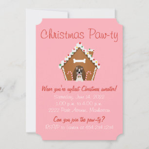 Merry Christmas Gingerbread Dog House Invitation