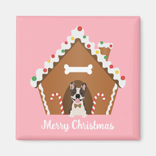 Merry Christmas Gingerbread Dog House Magnet