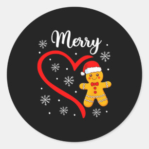 Merry Christmas Gingerbread Family Couples Xmas Pa Classic Round Sticker