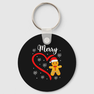 Merry Christmas Gingerbread Family Couples Xmas Pa Key Ring