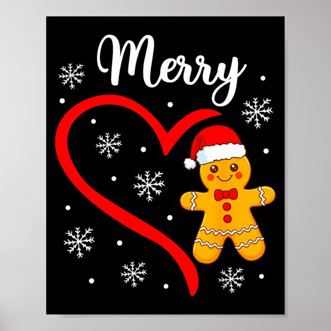 Merry Christmas Gingerbread Family Couples Xmas Pa Poster (Front)