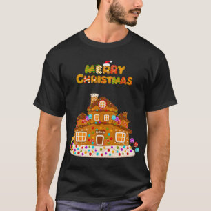 Merry Christmas Gingerbread House Baking Candy Can T-Shirt