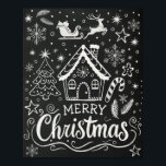 Merry Christmas Gingerbread House Chalkboard Poster<br><div class="desc">Bring festive cheer to your holiday decor with this charming chalkboard-style 'Merry Christmas' poster. Featuring a hand-drawn gingerbread house, snowflakes, and a whimsical sleigh flying through the night sky, this poster captures the cosy spirit of Christmas. The black-and-white chalk design gives it a nostalgic, rustic feel, perfect for those who...</div>