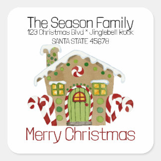 Merry Christmas Gingerbread house Envelope seal