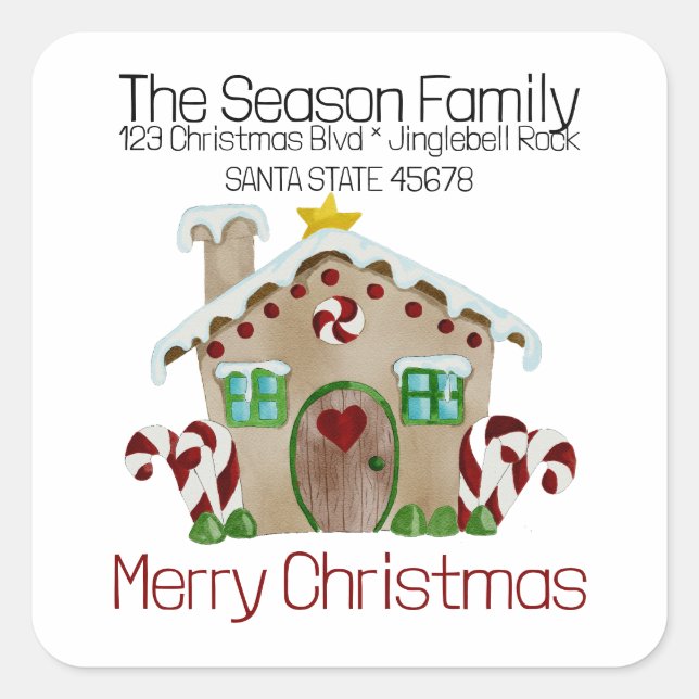 Merry Christmas Gingerbread house Envelope seal (Front)