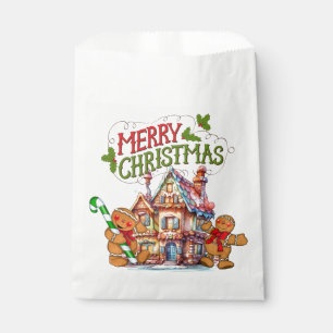 Merry Christmas Gingerbread House Favour Bag
