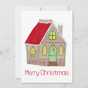 Merry Christmas Gingerbread house Invitation