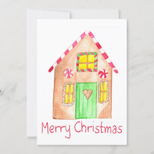 Merry Christmas Gingerbread house Invitation