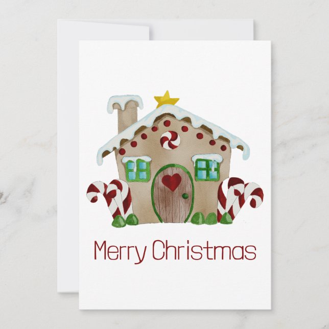 Merry Christmas Gingerbread house Invitation (Front)