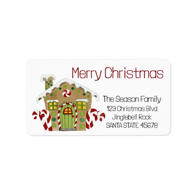 Merry Christmas Gingerbread house Label (Front)