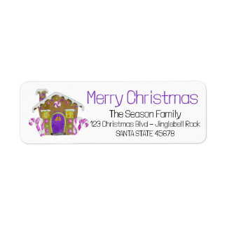 Merry Christmas Gingerbread house Label Return Address Label