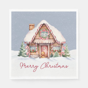 Merry Christmas Gingerbread House Napkin