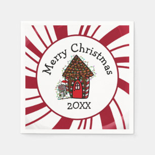Merry Christmas Gingerbread House Napkin