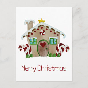 Merry Christmas Gingerbread house Postcard