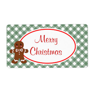 Merry Christmas Gingerbread Labels
