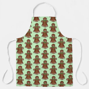 Merry Christmas Gingerbread Lady Holiday Cookie Apron