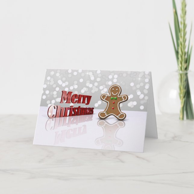 Merry Christmas Gingerbread Man Holiday Card (Front)