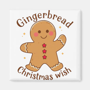 Merry Christmas Gingerbread Man Holiday Graphic Fa Magnet