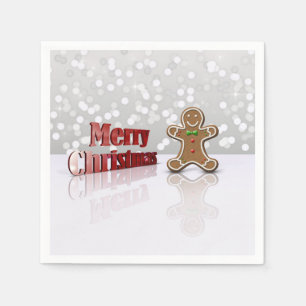 Merry Christmas Gingerbread Man Napkin