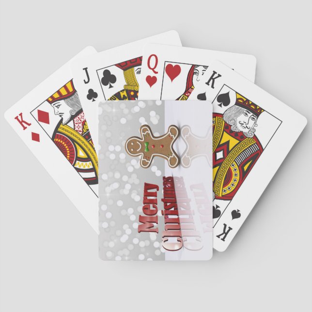 Merry Christmas Gingerbread Man Playing Cards (Back)