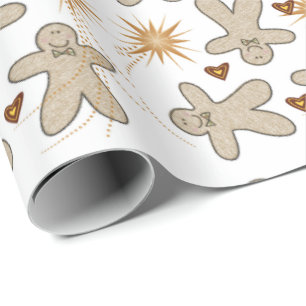 Merry Christmas Gingerbread Man Wrapping Paper