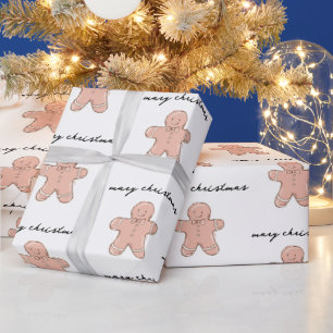 Merry Christmas Gingerbread Man Wrapping Paper