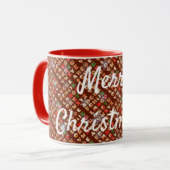 Merry Christmas Gingerbread Mug (Front Left)