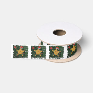 Merry Christmas gingerbread star Satin Ribbon