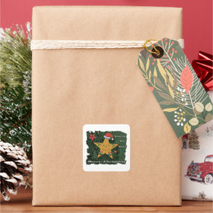 Merry Christmas gingerbread star Square Sticker
