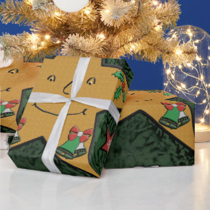 Merry Christmas gingerbread star Wrapping Paper