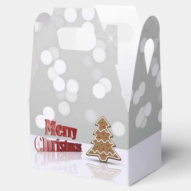 Merry Christmas Gingerbread Tree Favour Box (Opened)