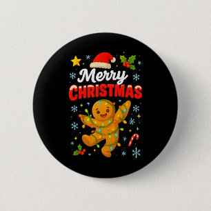Merry Christmas Gingerbread Xmas Christmas Cookie 6 Cm Round Badge