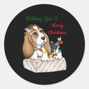 Merry Christmas Girls Classic Round Sticker