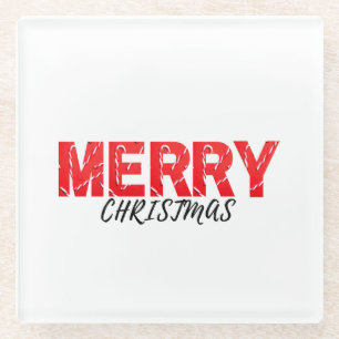 Merry Christmas       Glass Coaster