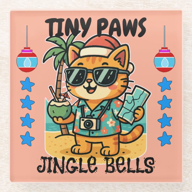 Merry Christmas Glass Coaster (Front)