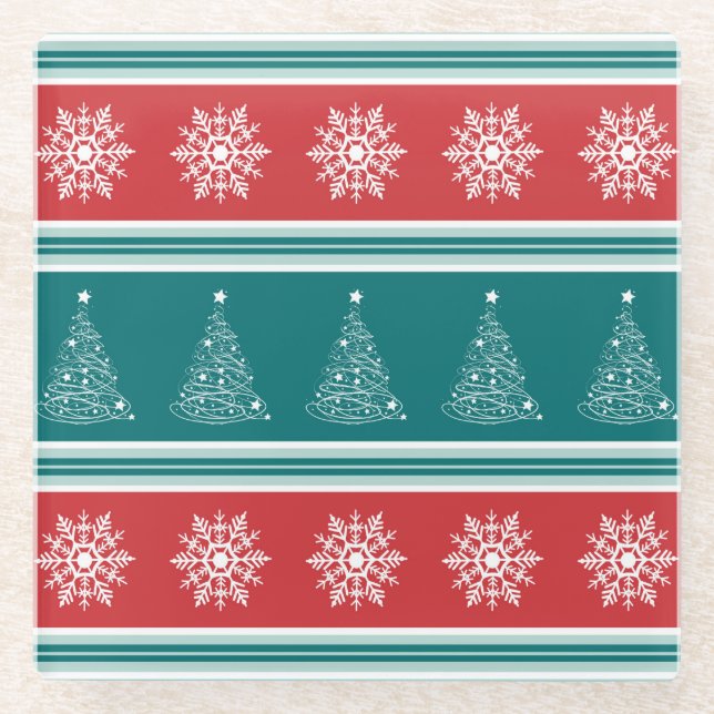 Merry Christmas Glass Coaster (Front)