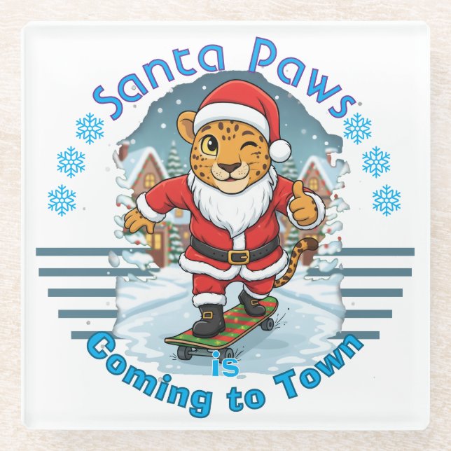 Merry Christmas Glass Coaster (Front)