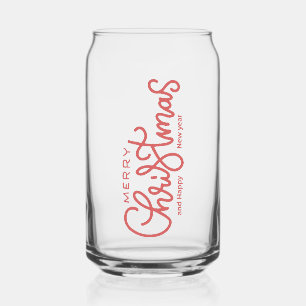 Merry Christmas Glass Festive Holiday Drinkware
