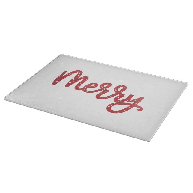 Merry Christmas Glitter Holiday  Cutting Board (Corner)