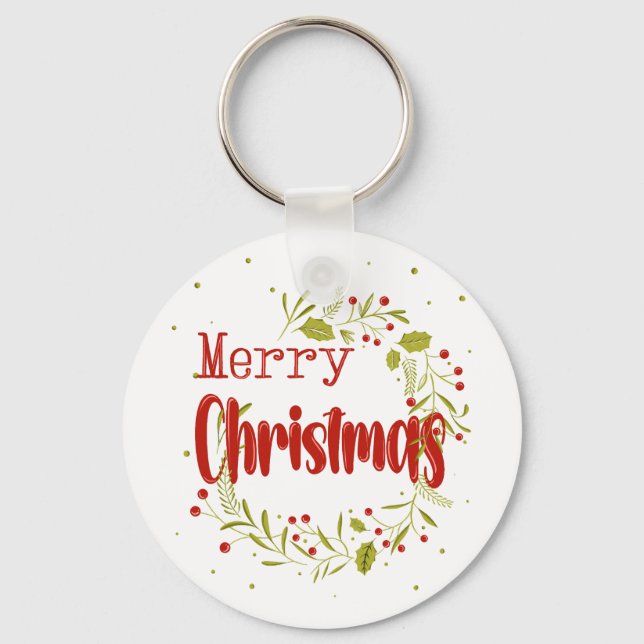 Merry Christmas, global holiday spirit Key Ring (Front)