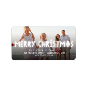 Merry Christmas Glow Holiday Photo Address Labels