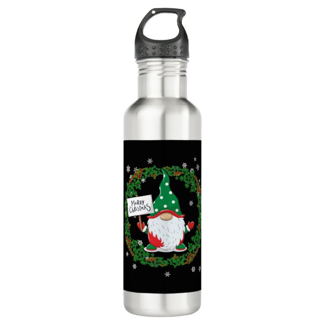 Merry Christmas gnome 710 Ml Water Bottle (Front)